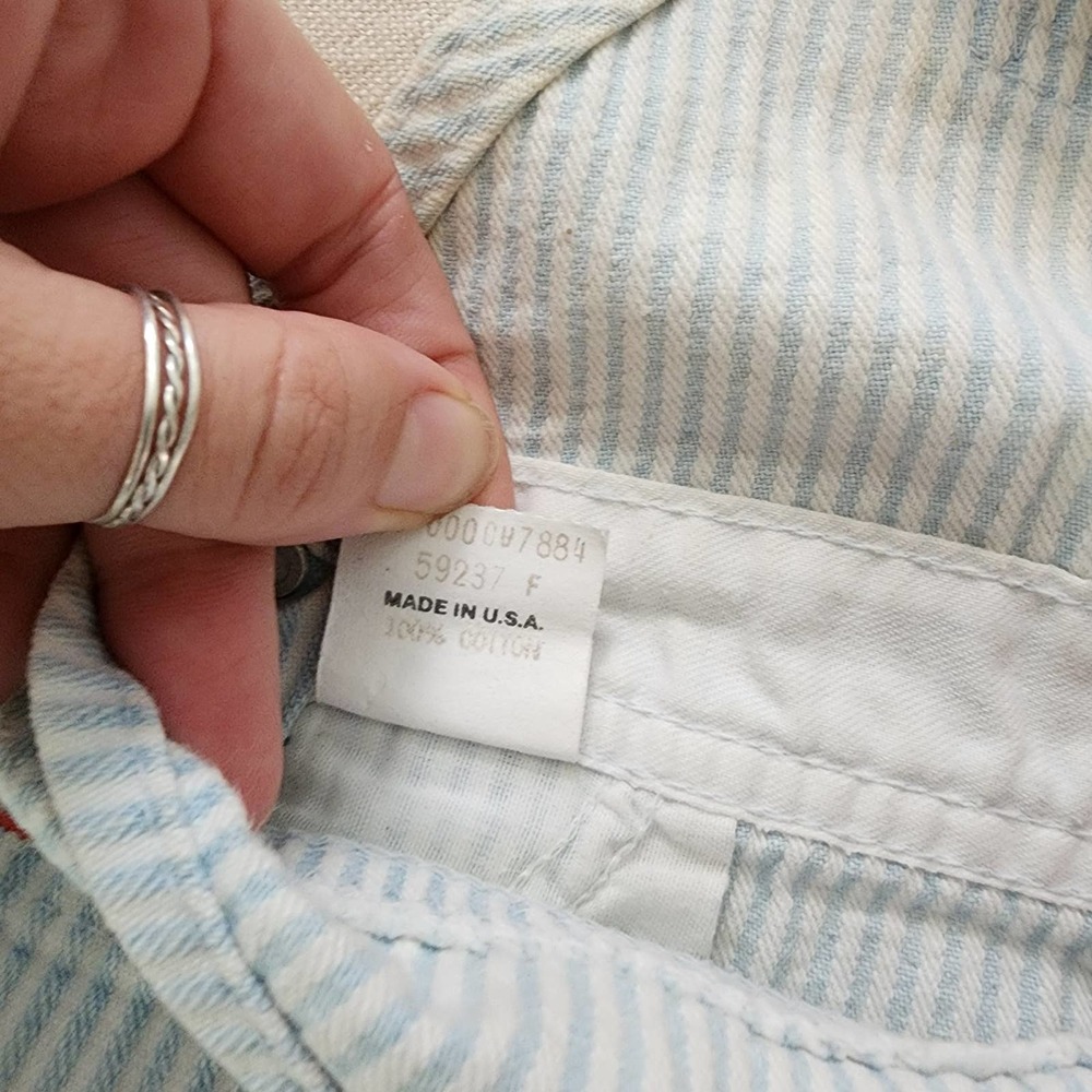 Vintage Oshkosh Light Wash Striped Shortalls 24 months - Picture 10 of 10